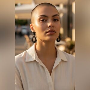 Elegant Black Beaded Teardrop Earrings - Women's Jewelry